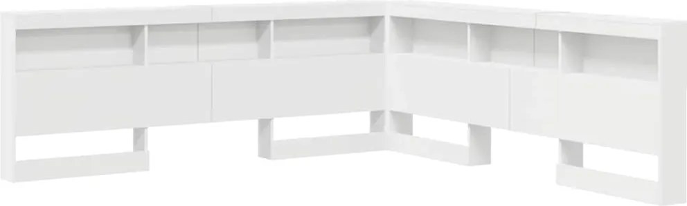 vidaXL Tăblie de depozitare cu raft Alb 180 cm Lemn compozit