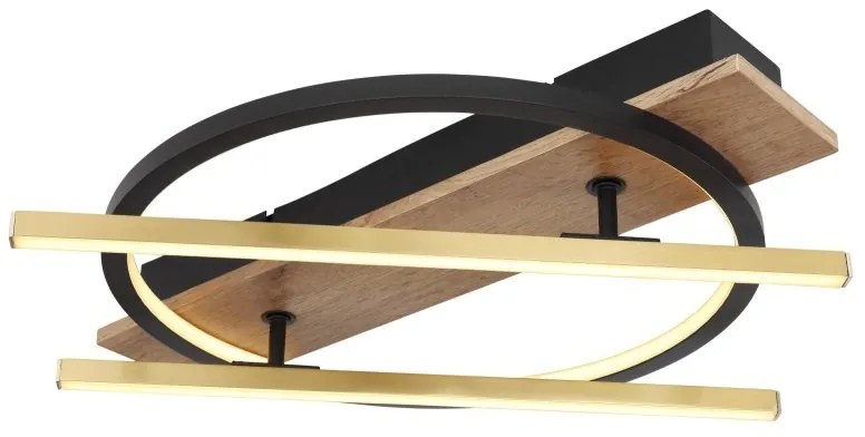 Plafoniera LED design indistrial Beatrix negru 70x60cm