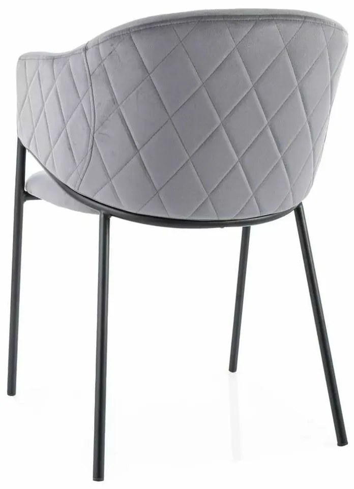 Scaun de bucătărie Serilda Velvet, gri / negru