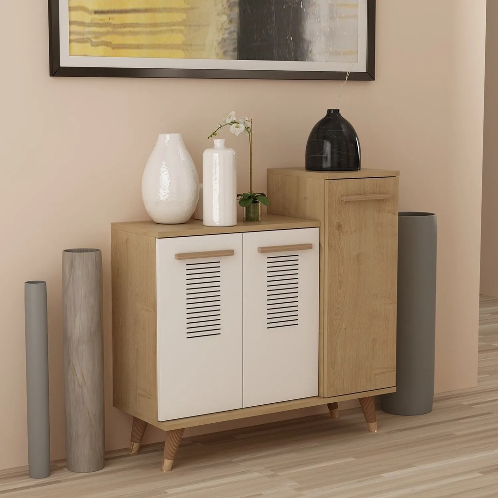 Comodă pentru pantofi Asimo - Sapphire Oak, White