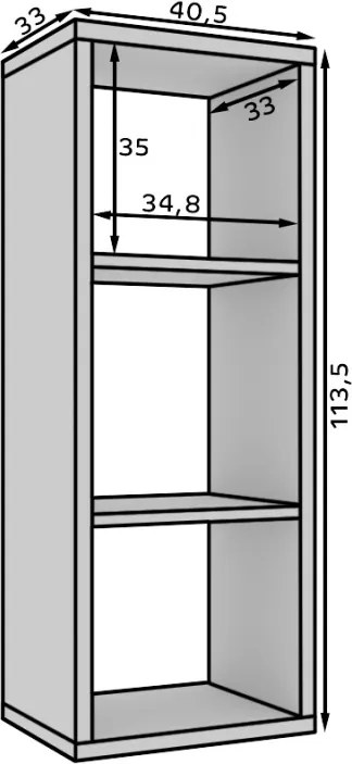 Bibliotecă 40x113.5 cm, Cleo I, ADRK Furniture (Culoare: Sonoma)