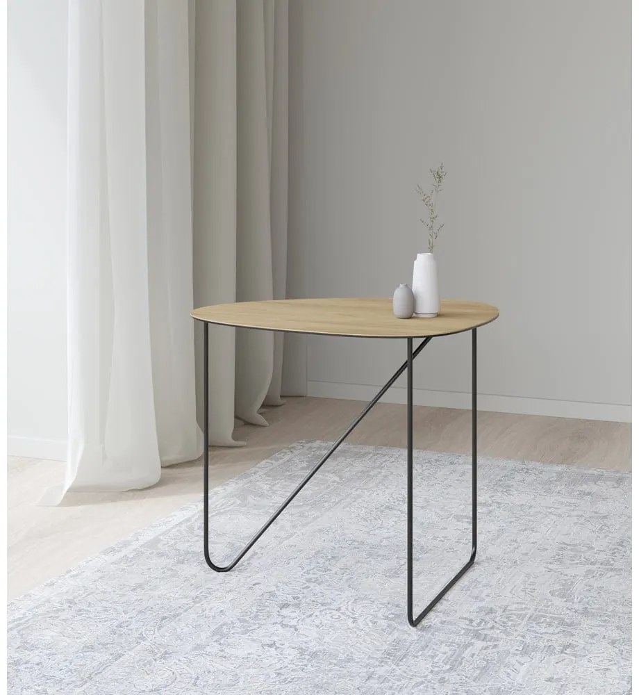 Măsuță de cafea în culoare naturală din metal 44x50 cm Curve L Wood – LIND DNA