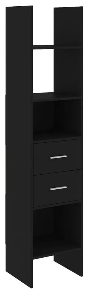 803417 vidaXL Bibliotecă, negru, 40x35x180 cm, lemn prelucrat