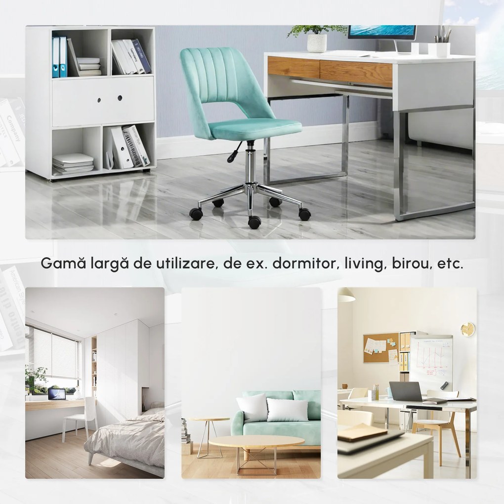 Scaun de Birou Ergonomic pentru Birou cu Inaltime Reglabila Vinsetto ,sarcina maxima 120 kg,Verde | Aosom Romania