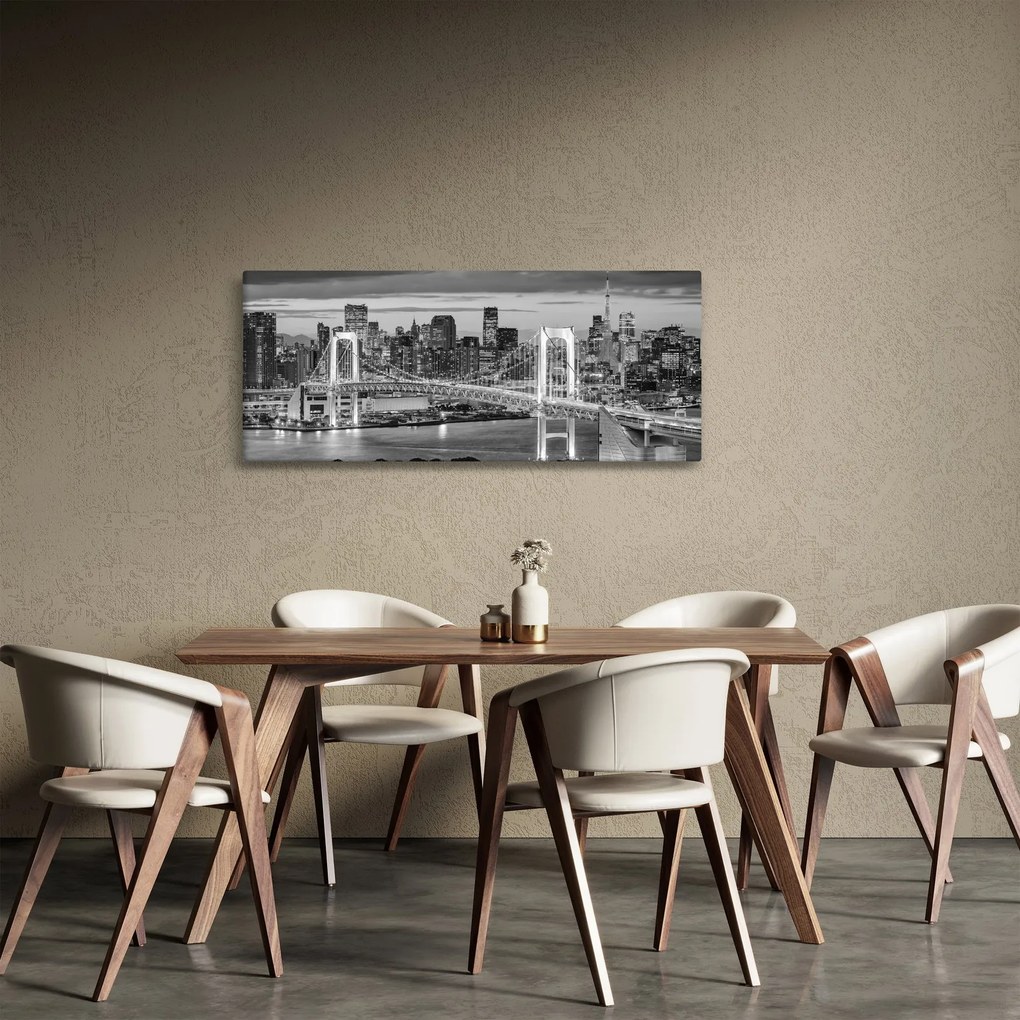 Tablou - Negru și alb oraș mare (120x50 cm)