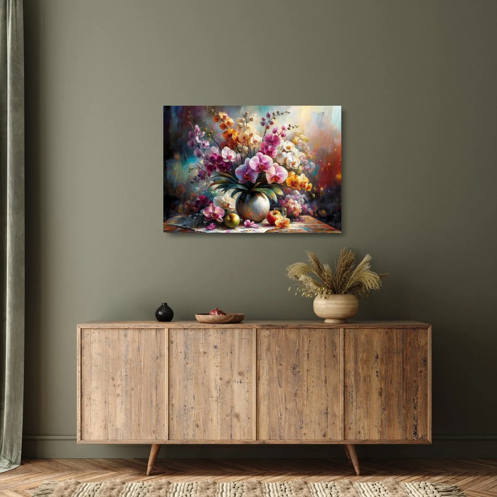 Tablou pe sticlă - Vas de flori II. (70x50 cm)