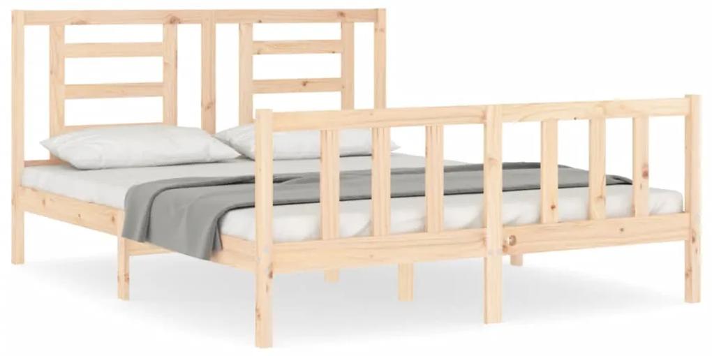 3192891 vidaXL Cadru de pat cu tăblie, 160x200 cm, lemn masiv