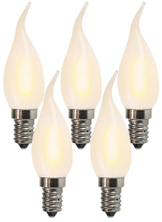 Set de 5 becuri LED cu filament mat E14 BXS35 1W 100 Lumeni 2200K