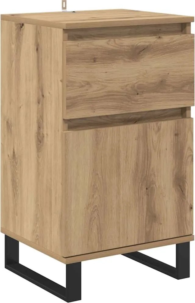 vidaXL Bufet cu sertar stejar artizanal 35 x 40 x 70 cm Lemn compozit