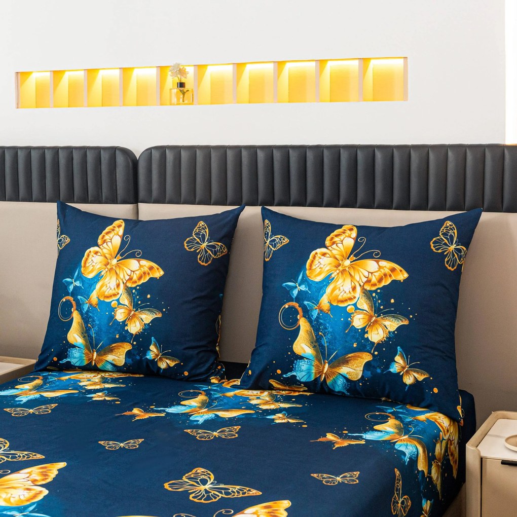 Lenjerie de pat din microfibra ROYAL BUTTERFLY albastru Dimensiune lenjerie de pat: 70 x 80 cm | 140 x 200 cm