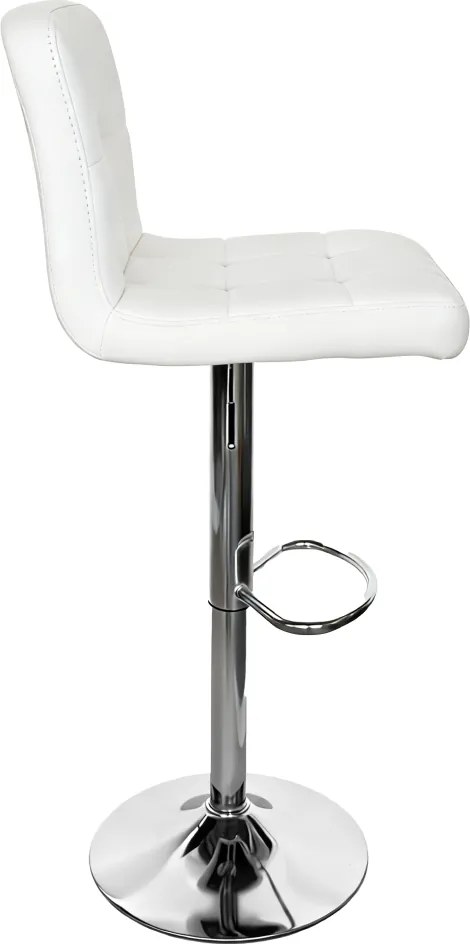 Scaun de bar, piele ecologică albă/crom, KANDY 2 NEW