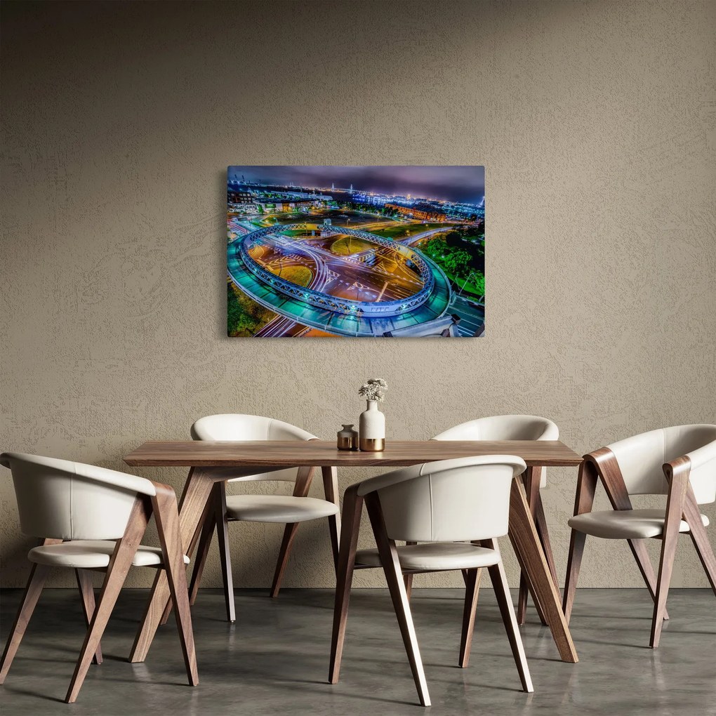 Tablou panorama orașului nocturn (90x60 cm)