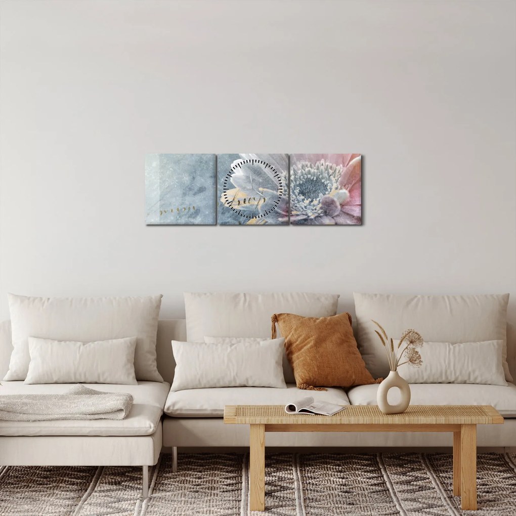 Tablou - Floare de iarnă (cu ceas) (90x30 cm)