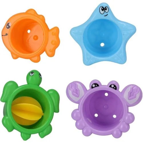 Set jucării de baie Panda, 5 buc, de la 4 luni