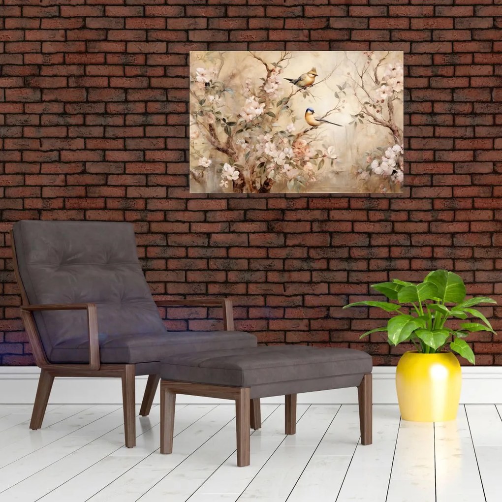 Tablou - Pictură de păsări de epocă II. (90x60 cm)