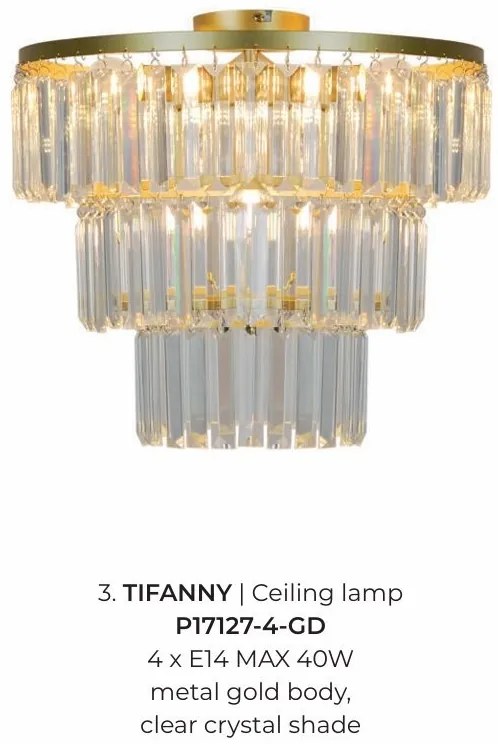 Lustra aplicata design modern Tifanny auriu