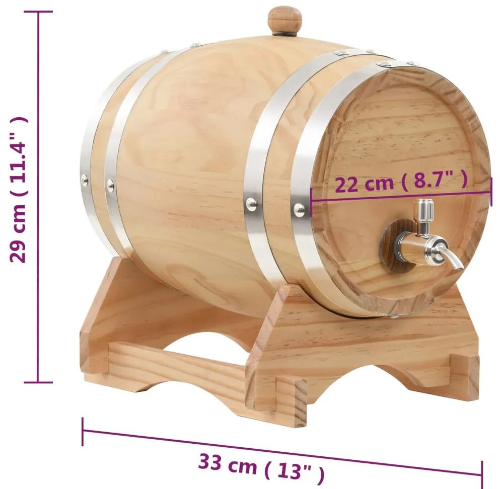 Butoi de vin cu robinet, 12 L, lemn masiv de pin 12 l