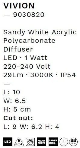 Spot LED incastrabil iluminat exterior ambiental IP54 VIVION alb
