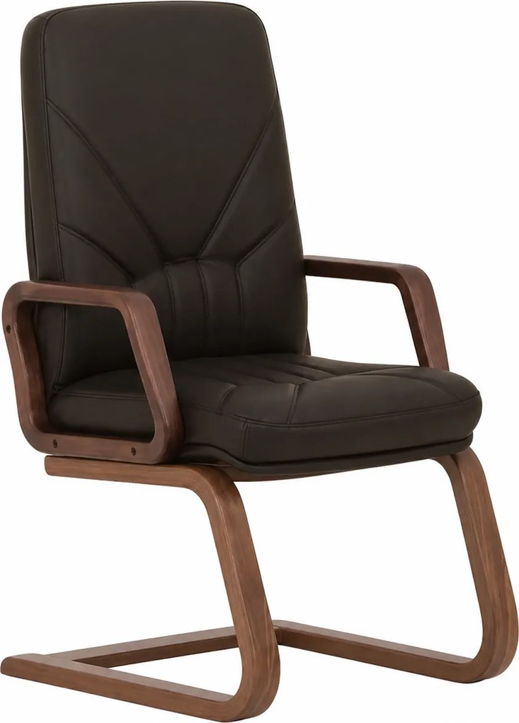 Scaun conferinta MAVIS EXTRA CF, Negru piele naturala