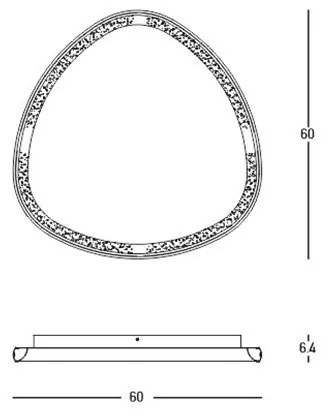 Plafoniera LED dimabila design slim Axel auriu 60cm