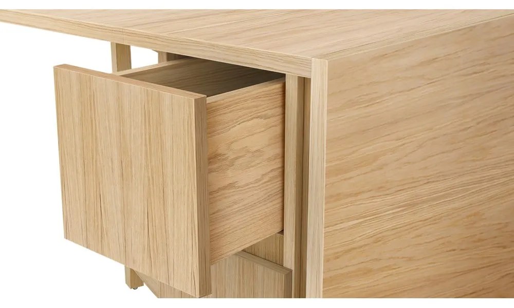 Masă extensibilă cu aspect de lemn de stejar Woodman Mel