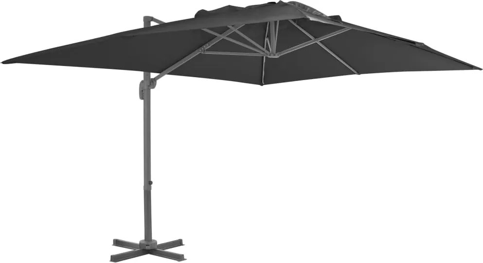 vidaXL Umbrelă de grădină cantilever cu stâlp din aluminiu 4x3 m negru