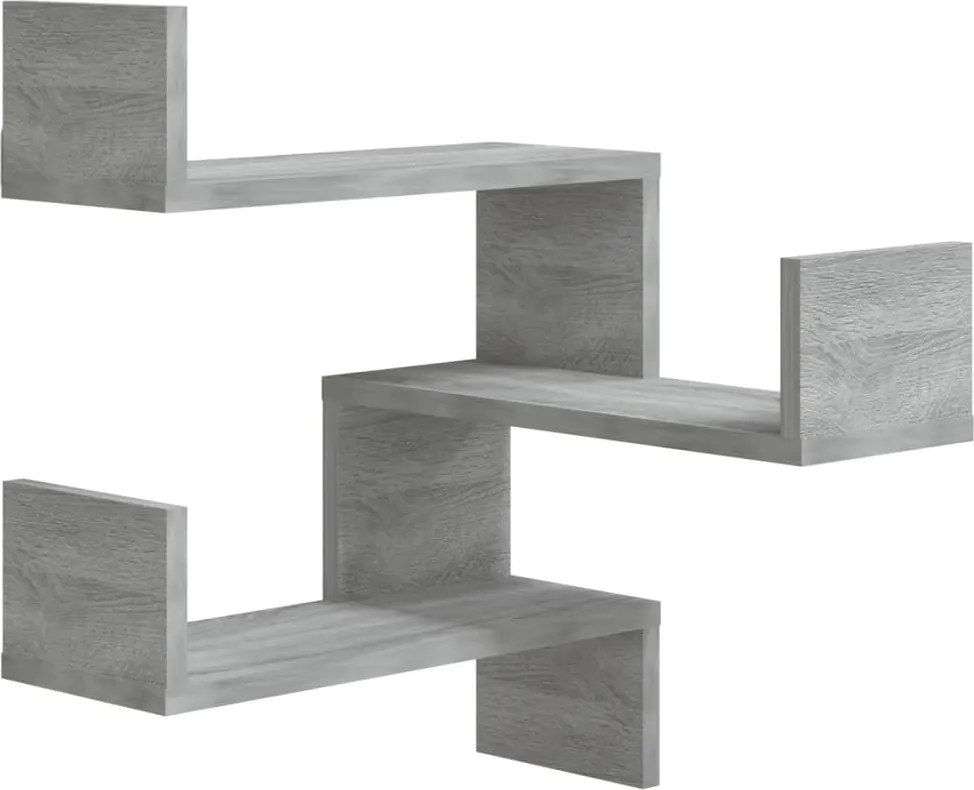 vidaXL Raft de perete de colț, gri sonoma, 40x40x50 cm, lemn compozit