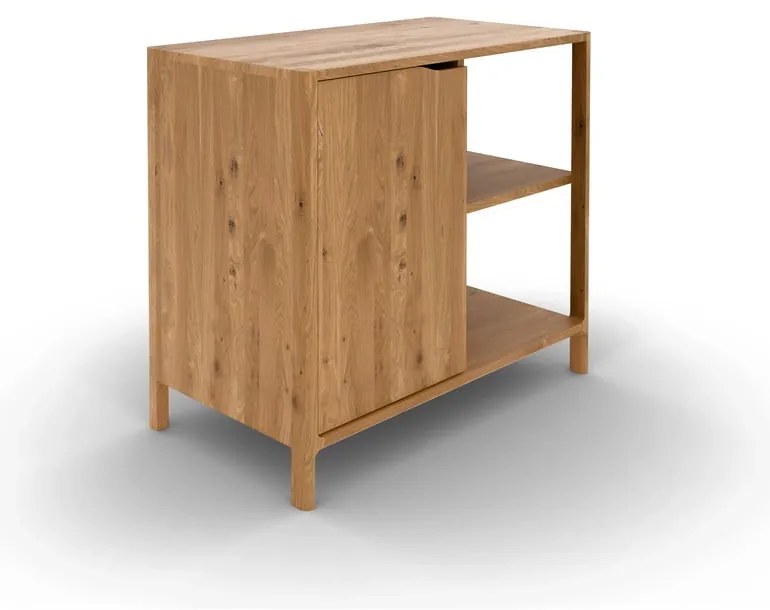 Dulap în culoare naturală din lemn de stejar 95x80 cm Twig – The Beds