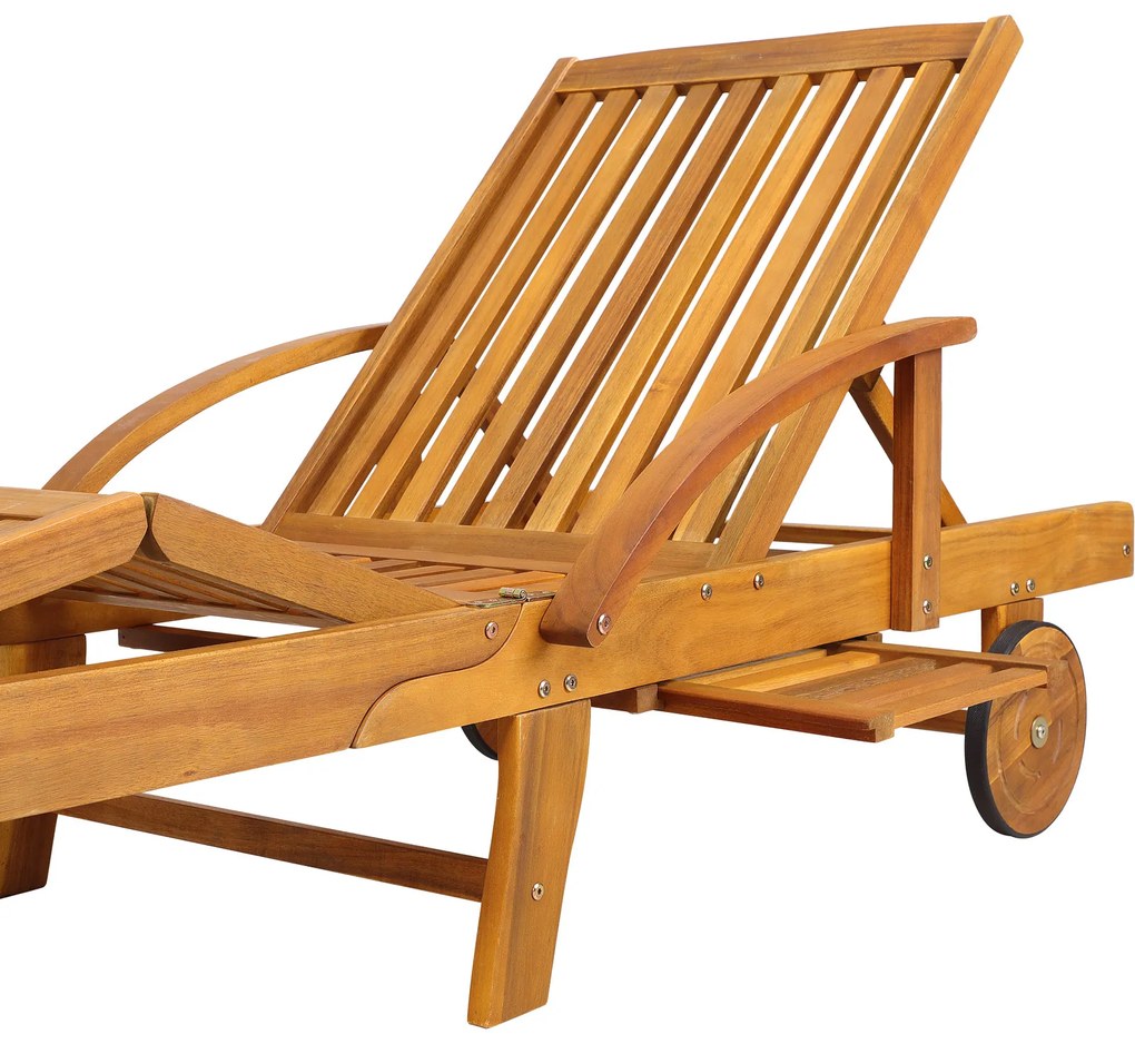 Șezlong de grădină TAMI SUN, 195,5x69x85cm, natur maro Jurhan