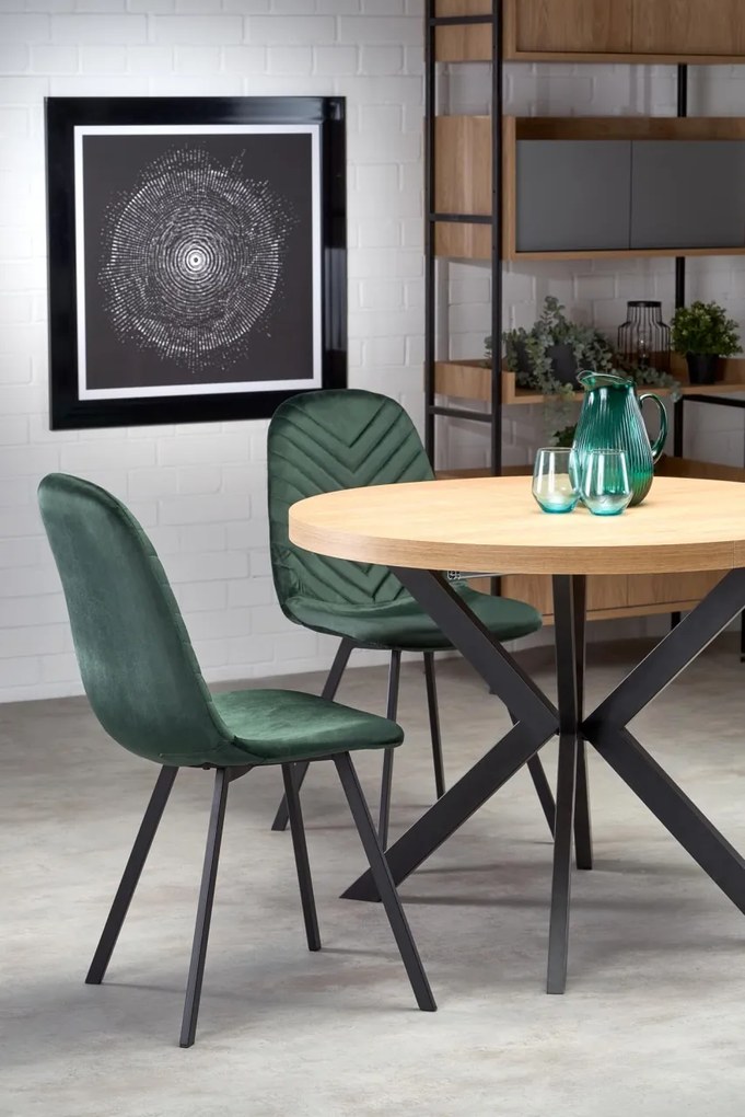 Masa extensibila Peroni stejar auriu/negru – L100-250 cm