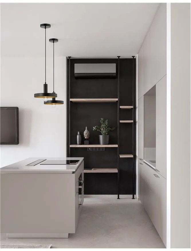 Pendul design modern Garni negru/auriu NVL-9417053