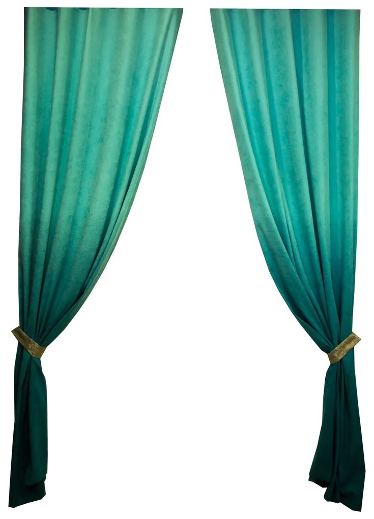 Set draperii Velaria hazel degrade turcoaz pe rejansa, diverse dimensiuni