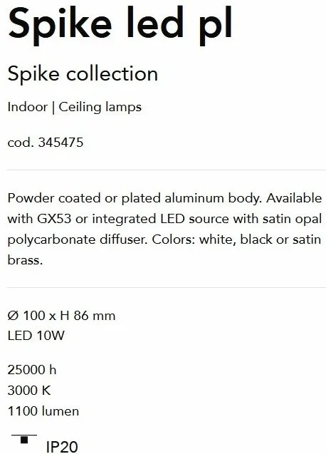 Plafoniera, Spot aplicat tavan SPIKE LED PL1 alama
