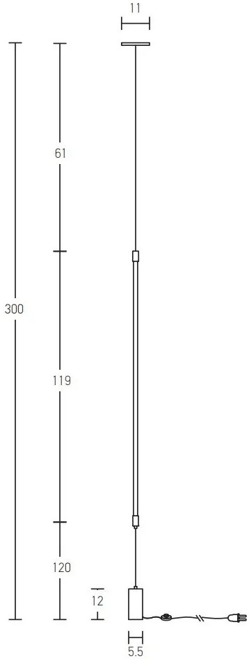 Lampa LED suspendata tip lampadar minimalist Fily negru