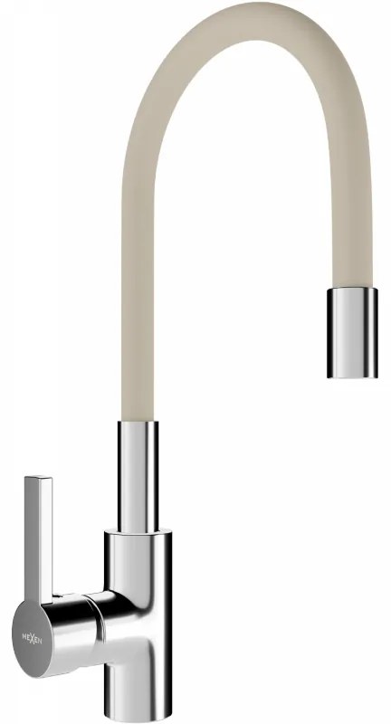 Mexen Flex baterie de bucătărie, Crom/Bej - 670900-09