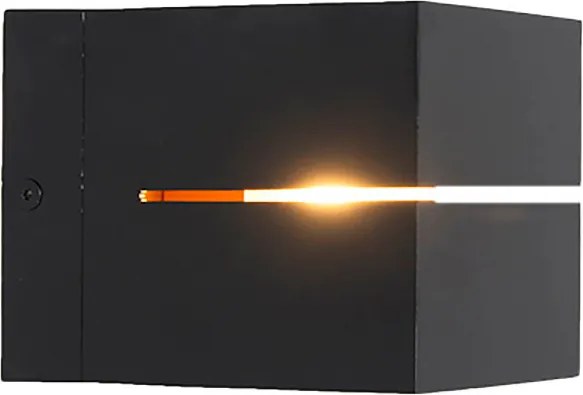 Lampă de perete inteligentă neagră cu auriu 9.7 cm cu WiFi G9 - Transfer Groove