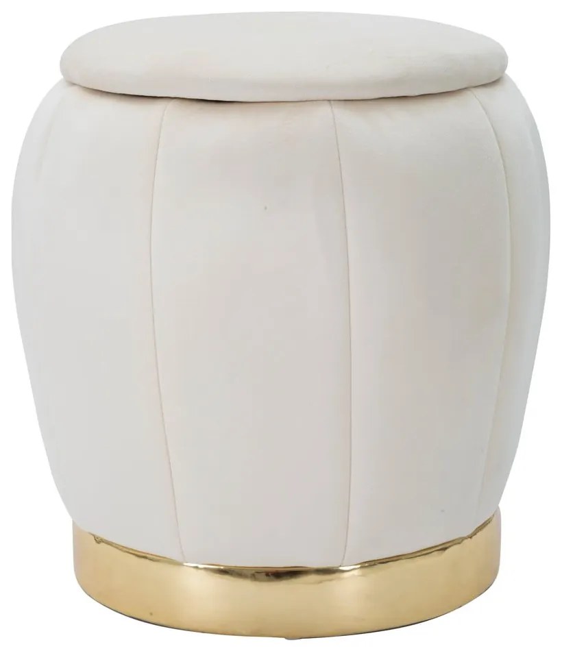 Taburet crem cu tapițerie din catifea Paris – Mauro Ferretti