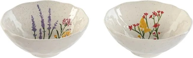 Set 2 boluri din porțelan cu motive florale, 18×18×7,5 cm, „Bloom"