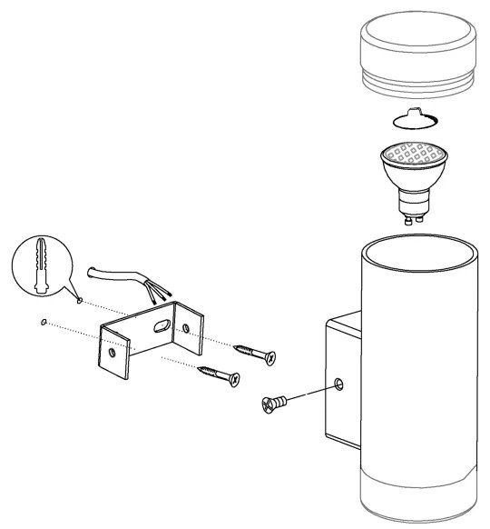 Eglo 92736 - Corp de iluminat perete exterior RIGA-LED GU10/2.5W/230V