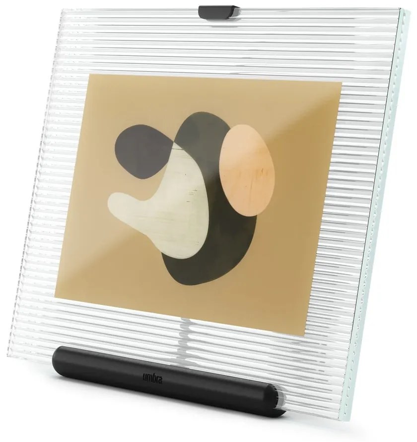 Ramă foto neagră cu picior de susținere din sticlă 16x20 cm Flute – Umbra