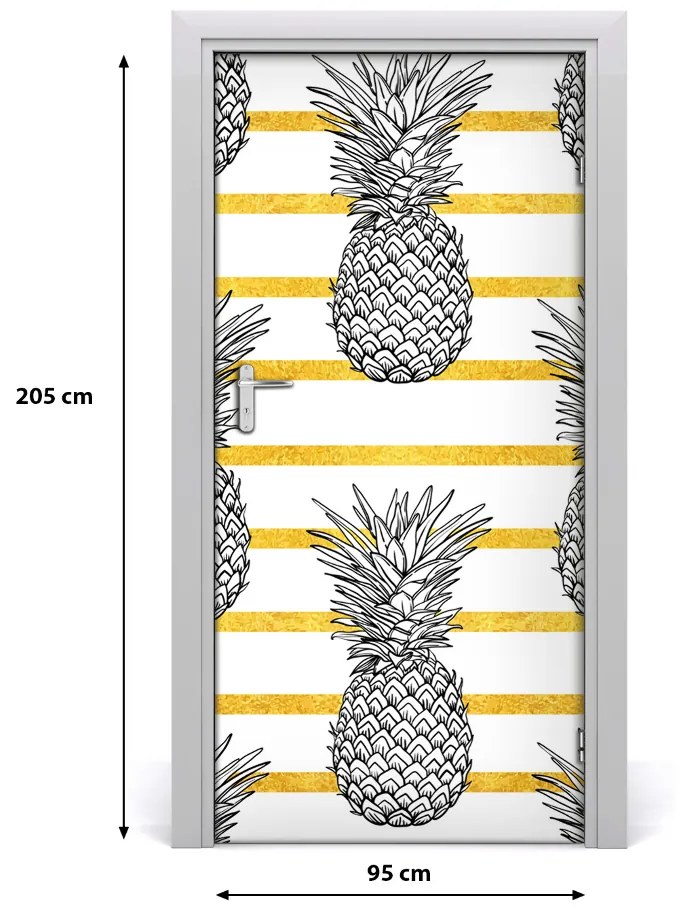 Autocolante pentru usi benzi de ananas