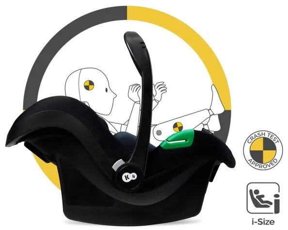 Cărucior de copii combinat 3 în 1 KINDERKRAFT MOOV 2 AIR Pure black + scaun auto MINK PRO