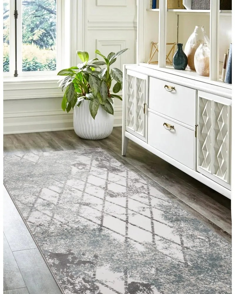 Covor tip traversă albastru prăfuit 80x300 cm Sensi Gepi – FD