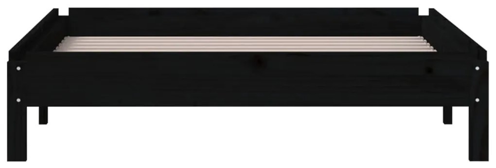 Pat stivuibil, negru, 75x190 cm, lemn masiv de pin Negru, 75 x 190 cm