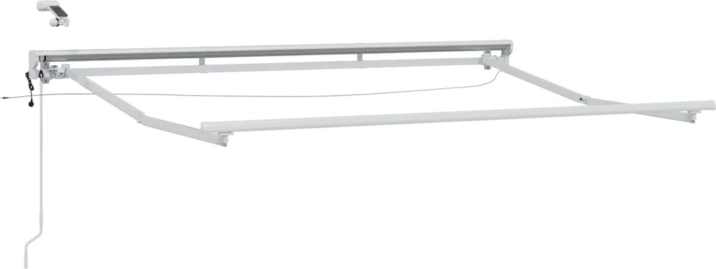 vidaXL Cadru de copertină electrică cu LED-uri Alb 3 x 2 m Aluminiu