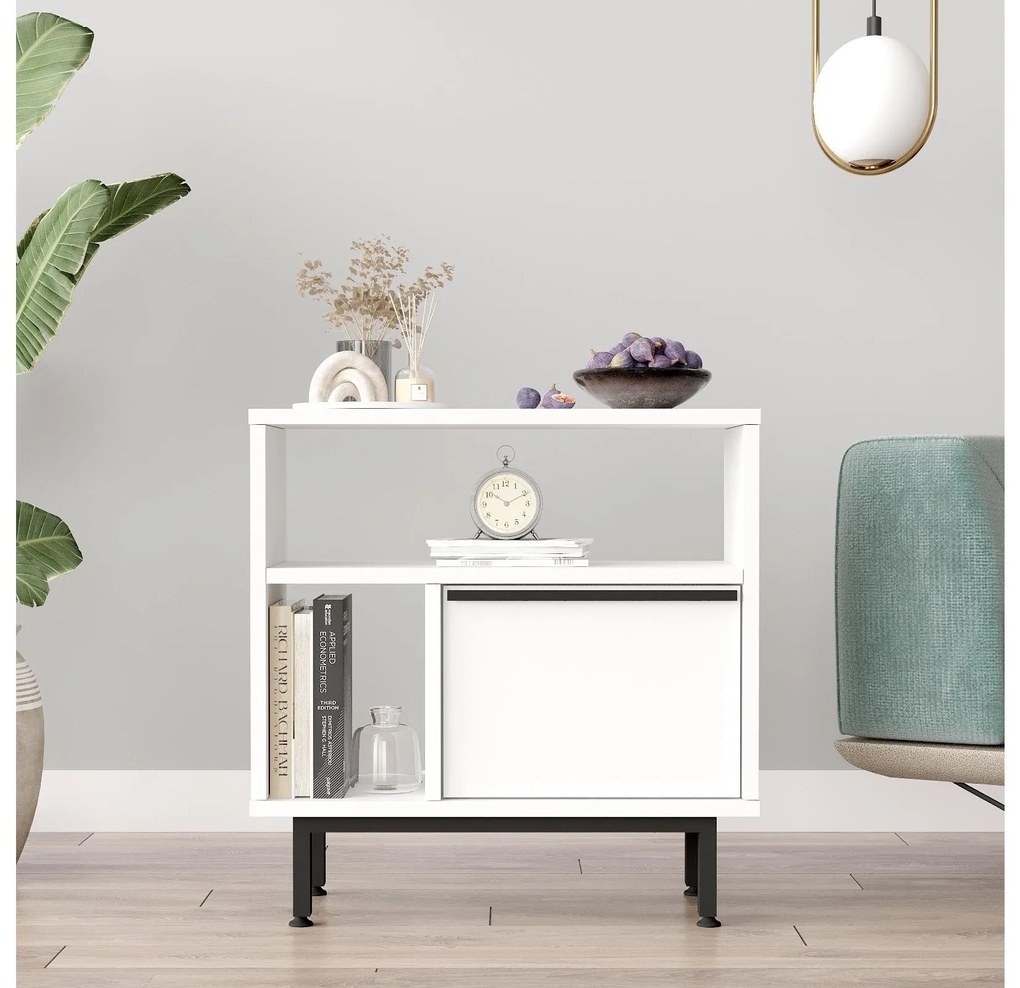 Măsuță laterală Nimelo 5 (alb). Promo -28%. 1094785