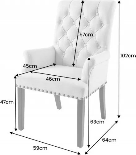 Set 2 scaune cu brate stil baroc Castle bej