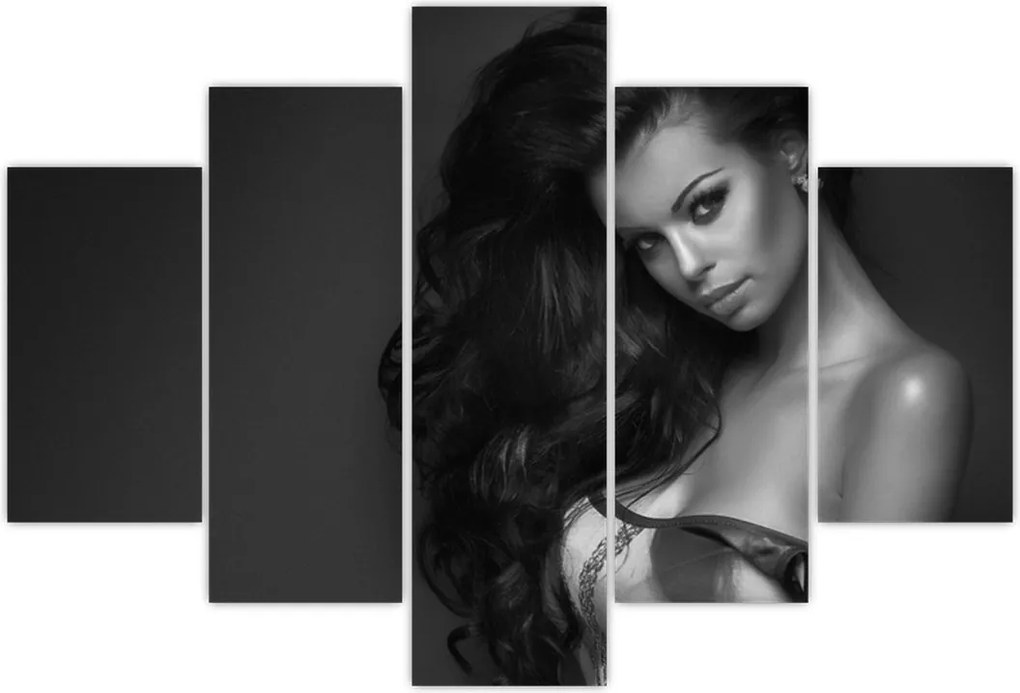 Tablou - Portretul unei femei seducătoare, alb-negru (150x105 cm)