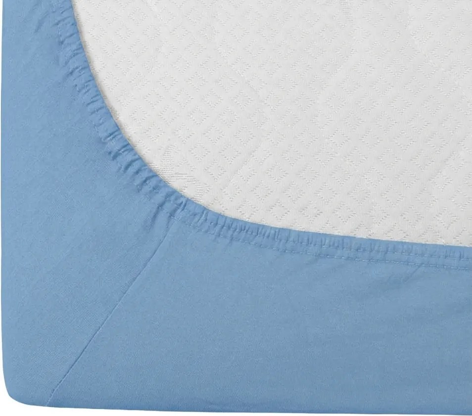 Cearsaf Jersey BASIC bleu deschis 180 x 200 cm