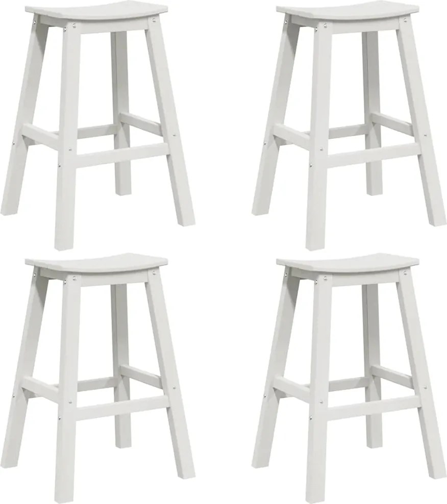 vidaXL Set bar de grădină 4 pcs Alb HDPE